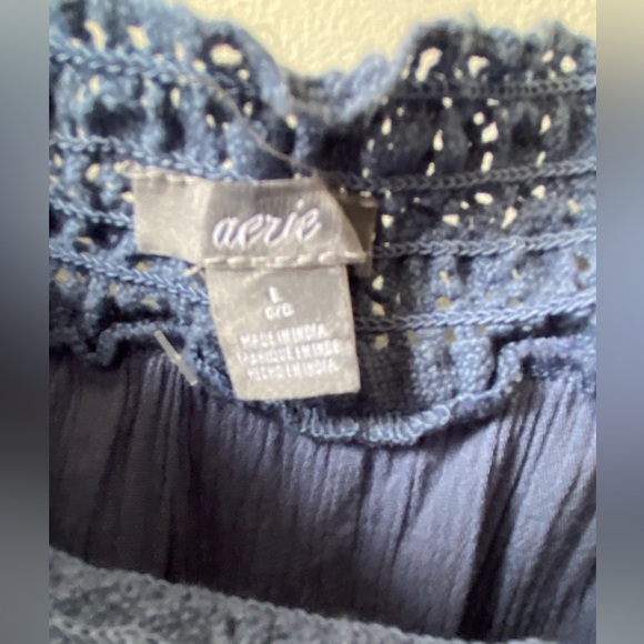 Aerie dusty blue strapless flowy jumpsuit - Picture 13 of 16